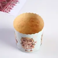 Форма бумажная для кекса, маффинов и кулича «Совушки», 9×9 см Форма бумажная для кекса, маффинов и кулича «Совушки», 9×9 см