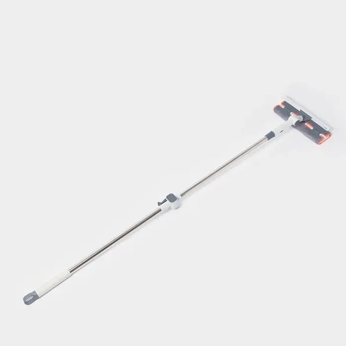 Оконная швабра с креплением на зажимах 28&times;8 см, длина 103-145 см, 2 насадки, 45+180 поворот