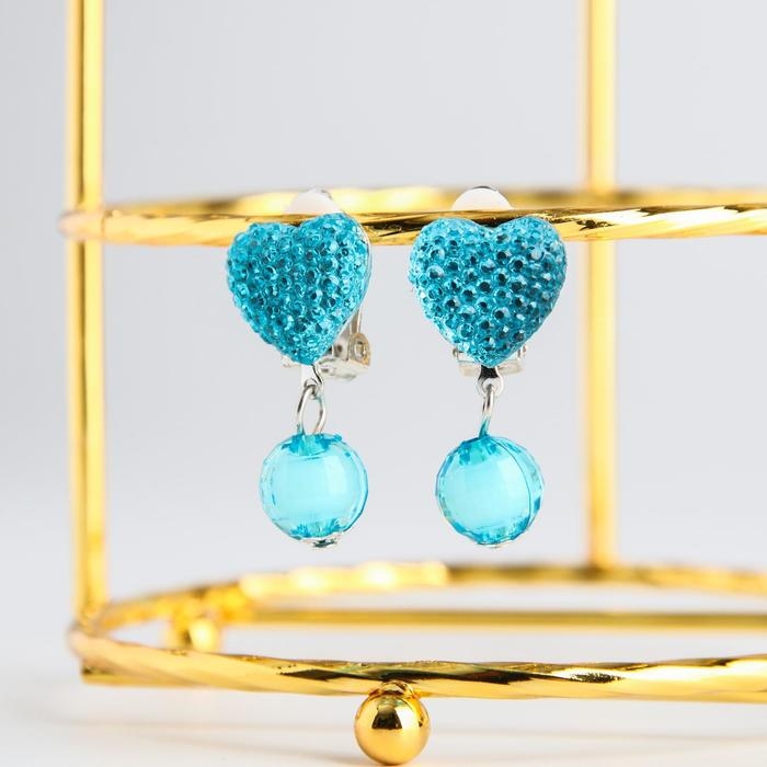 Новый год. Клипсы детские новогодние  Новый год. Клипсы детские новогодние "Сердечки", бижутерия