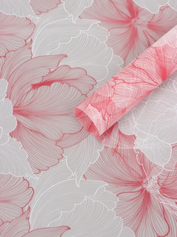 Пленка для цветов, "Акварельный эскиз", розовая, 57х57 см