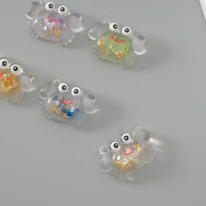 Подвеска для творчества акрил "Морской краб" светится в темноте МИКС 1,9х2,9х1 см