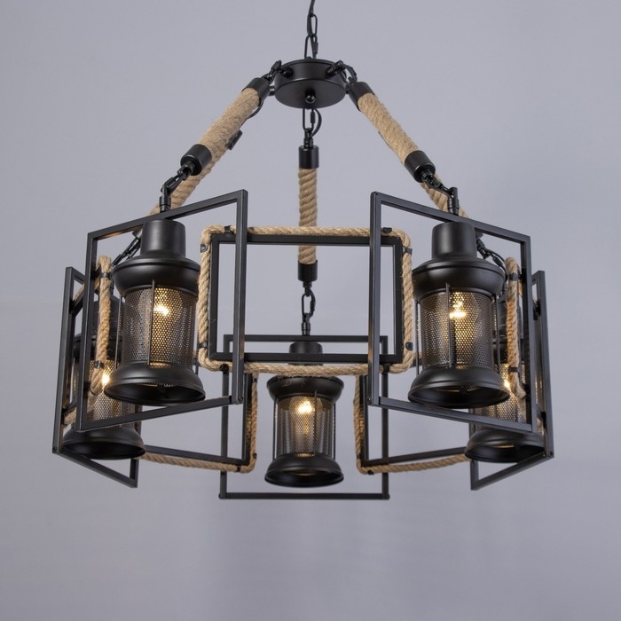 Люстра Люстра "Мейлед" 5хЕ27 черный 65х65х28 см