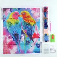 Алмазная мозаика с полным заполнением на холсте &laquo;Тропические птицы&raquo;, 40&times;50 см