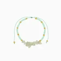 Браслет, длина 16 см, цв. голубой, золотой