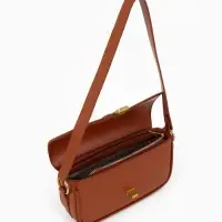 Сумка женская багет TEXTURA на молнии, 21&times;6&times;11 см, коричневая