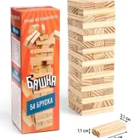 Настольная игра ЛАС ИГРАС &laquo;Падающая башня&raquo;, дженга, 54 деревянных бруска