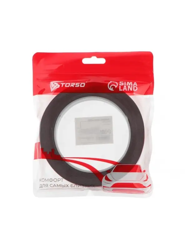 Клейкая лента TORSO, двусторонняя, усиленная, 12 мм &times; 5 м