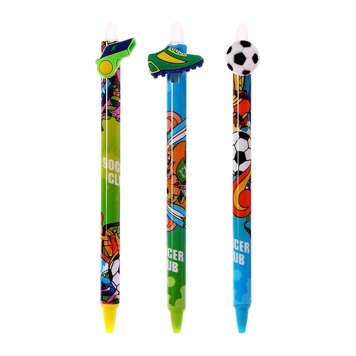 Ручка гелевая 0.5 мм, со стираемыми чернилами, синяя, штрихкод на штуке, МИКС Спорт Ручка гелевая 0.5 мм, со стираемыми чернилами, синяя, штрихкод на штуке, МИКС Спорт