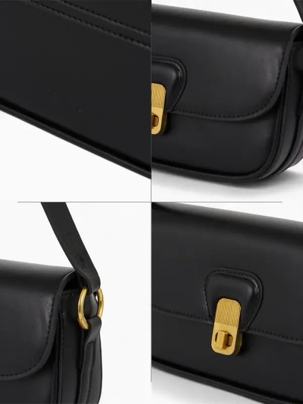 Сумка женская багет TEXTURA на молнии, 21&times;6&times;11 см, чёрная