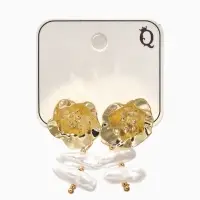 Серьги жемчуг "Цветы кувшинки", цвет белый в золоте Серьги жемчуг "Цветы кувшинки", цвет белый в золоте