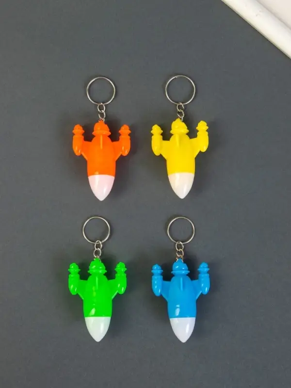 Фонарик брелок для ключей на кольце &laquo;Ракета&raquo;, LR41&times;3 шт., 5&times;3&times;1.7 см, МИКС