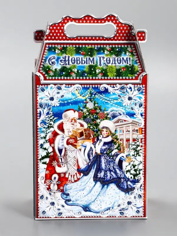 Подарочная новогодняя коробка &laquo;На катке&raquo;, для сладких подарков, 17.8&times;10&times;32.5 см