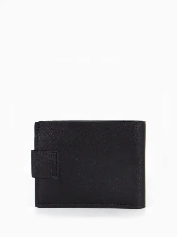 Портмоне мужское на магните, отдел для купюр, для карт, чёрное