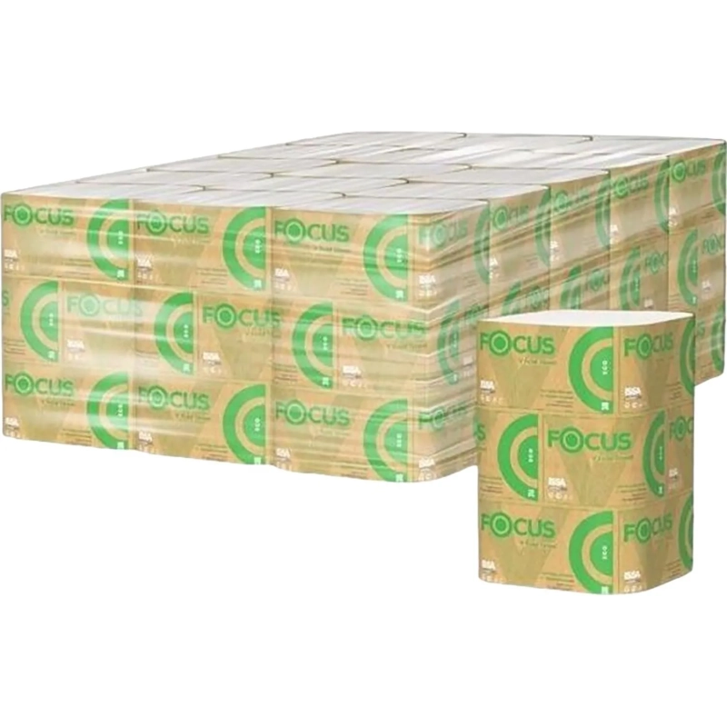 Полотенца бумажные д/дисп. FOCUS Eco Vсл 1сл бел 200л 15пач/уп 5083743 п/э