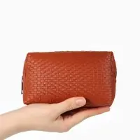 Косметичка дор Плетенка, 16*5*10, отдел на молнии, коричневый