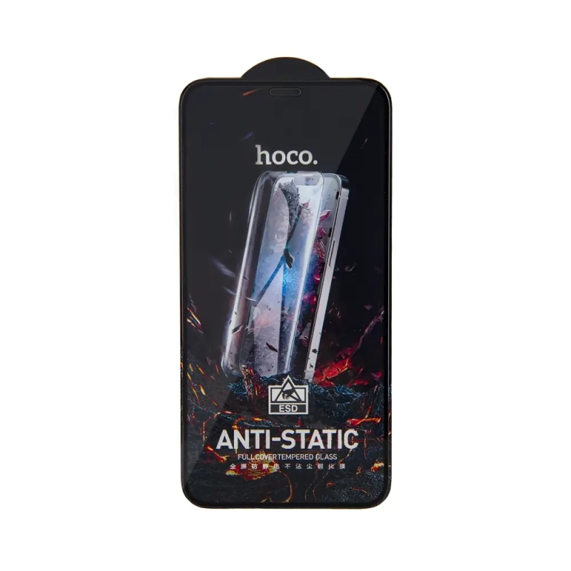 Защитное стекло iPh 12/12 Pro Full Screen HD Anti-Static G10 Hoco Black без упаковки