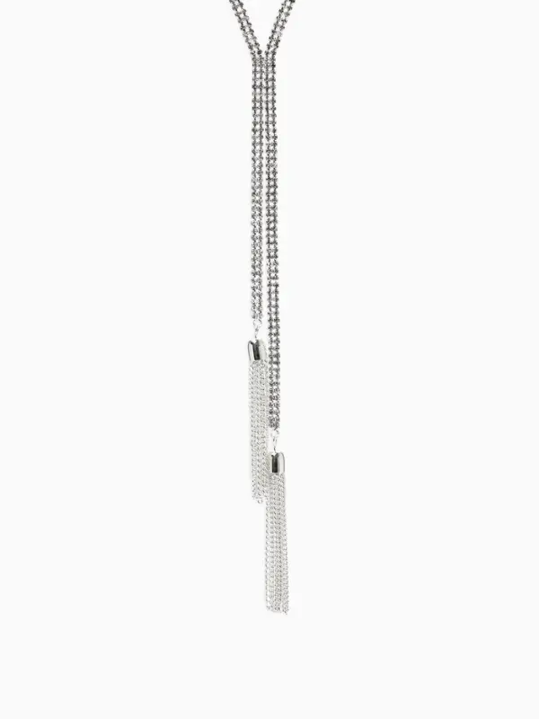 Гарнитур 2 предмета: кулон, серьги &laquo;Элегантность&raquo;, кисточки, белые в серебре, 50 см