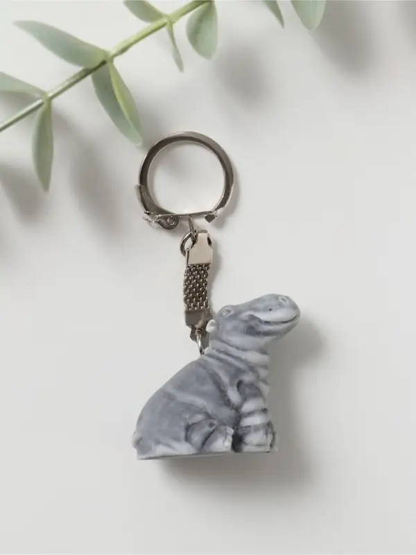 Брелок "Бегемотик сидящий маленький", 3,7см