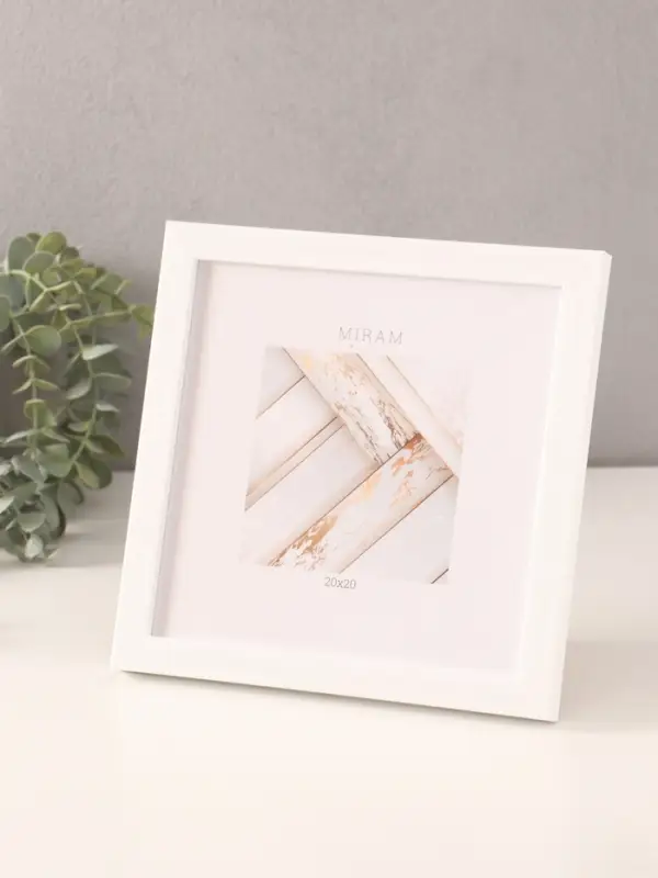 Фоторамка для фото 20&times;20 см &laquo;МИРАМ&raquo;, пластик, белый, (пластиковый экран)