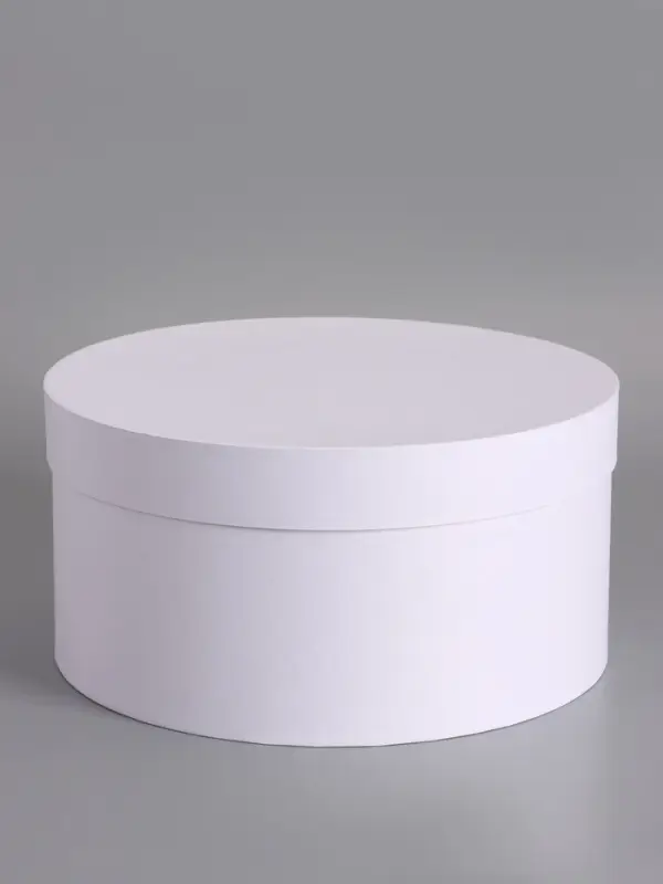 Коробка круглая подарочная, белая, 30&times;15 см