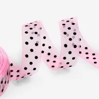 Лента капроновая &laquo;Горох&raquo;, 15 мм, 23&plusmn;1 м, розовая