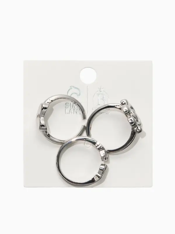 Кольца детские &laquo;Выбражулька. Стиль&raquo;, набор 3 шт. цвет серебро