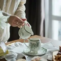 Молочник WY Bloomware, 250 мл, фарфор, белый, зелёный