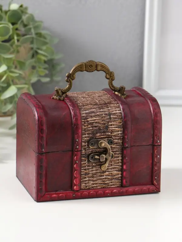 Шкатулка для украшений &laquo;Сундук. Абрэмо&raquo;, дерево, 9&times;13&times;9.5 см