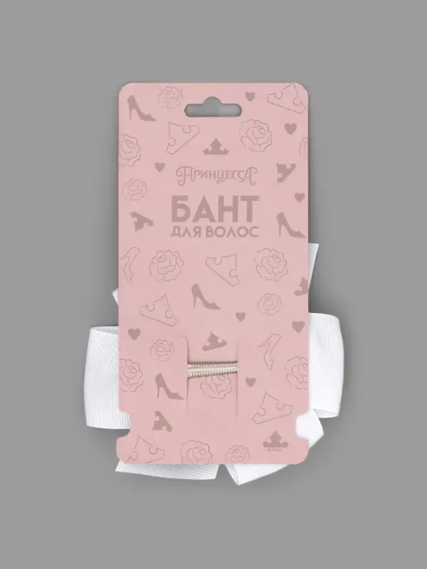 Бант для волос на заколке белый, Принцессы Дисней