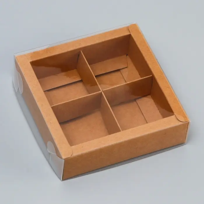 Коробка для 4 конфет, 12.5×12.5×3.5 см Коробка для 4 конфет, 12.5×12.5×3.5 см
