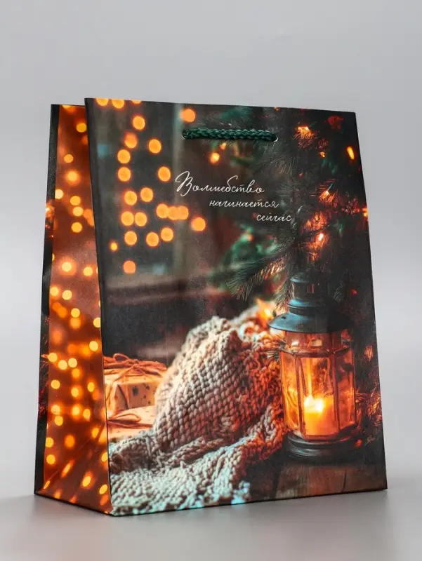 Пакет подарочный новогодний ламинированный, «Уют» , 18×10×22.3 см Пакет подарочный новогодний ламинированный, «Уют» , 18×10×22.3 см