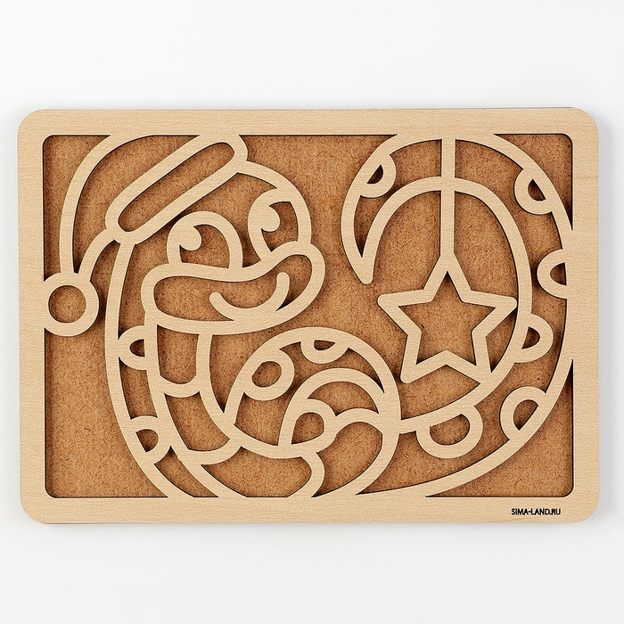 Аппликация пластилином на новый год «Змея в шапочке», новогодний набор для творчества, символ года 2025 Аппликация пластилином на новый год «Змея в шапочке», новогодний набор для творчества, символ года 2025