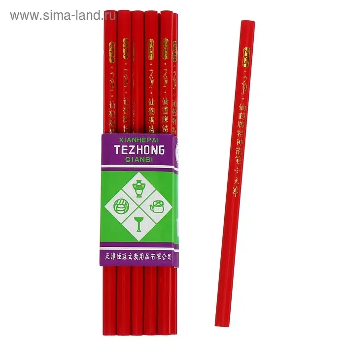 Карандаш цветной для разных поверхностей (стекло, ткани, металлу, пластику, резине) красный Карандаш цветной для разных поверхностей (стекло, ткани, металлу, пластику, резине) красный