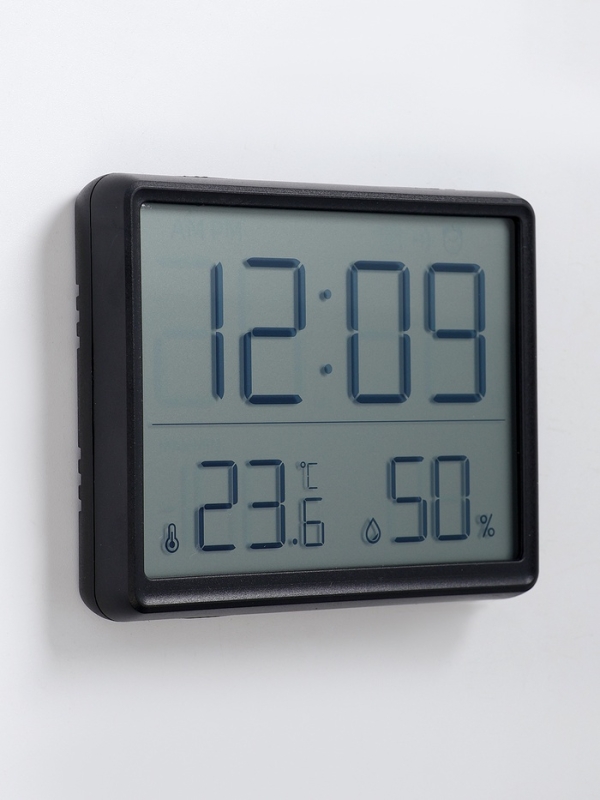 Часы настенные электронные, термометр, гигрометр, 7.3 х 1.5 х 9.3 см Часы настенные электронные, термометр, гигрометр, 7.3 х 1.5 х 9.3 см
