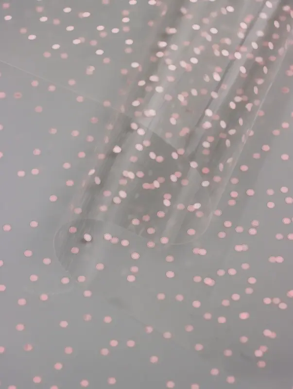 Пленка прозрачная с рисунком «Крупинки» Нежно-розовый 0.7×8.2±5%м