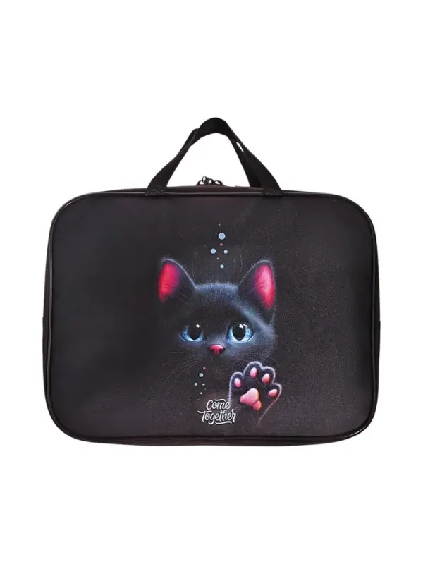 Папка с ручками текстильная А4, 350×270×80 мм, Stavia «Котенок с лапкой»