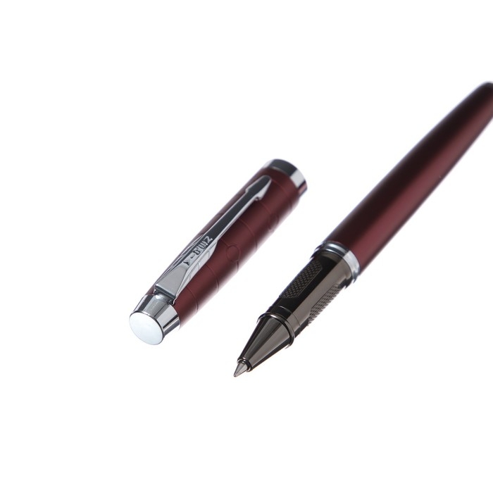 Ручка подарочная роллер, в кожзам футляре, корпус бордо, серебро Ручка подарочная роллер, в кожзам футляре, корпус бордо, серебро