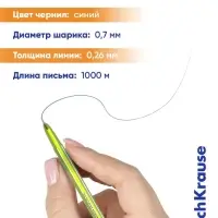 Ручка шариковая ErichKrause Cocktail, игольчатый узел 0.7 мм, синяя, МИКС