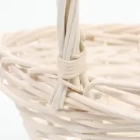 Корзина плетёная для хранения, из лозы, 34&times;34&times;16 см, ручка h=28 см, белая