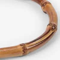 Ручка для сумки, бамбук, с полукольцами, 13.5&times;10.5 см, цвет бежевый/золотой