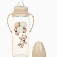 Бутылочка для кормления Baby Bear 250 мл, цилиндр, бежевый Mum&Baby