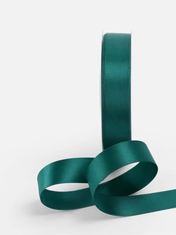 Лента атласная TEIRA, двухсторонняя, 20 мм, 25&plusmn;1 м, зелёная №0589