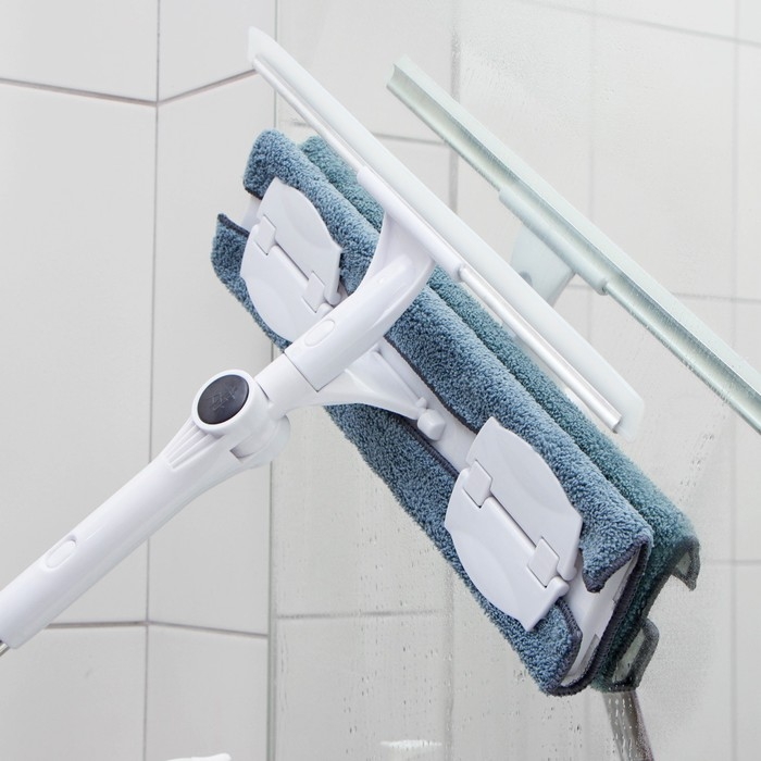 Окномойка бабочка Raccoon, стальная телескопическая ручка, микрофибра, поворот на 180°, 40×10×118(150) см