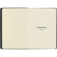Ежедневник недатированный Attache СОФТ ТАЧ А5 136л иск.кожа черн(черн срез)