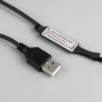 Гирлянда &laquo;Нить&raquo; 5 м, роса, IP20, серебристая нить, 50 LED, пульт ДУ, свечение RGB, USB