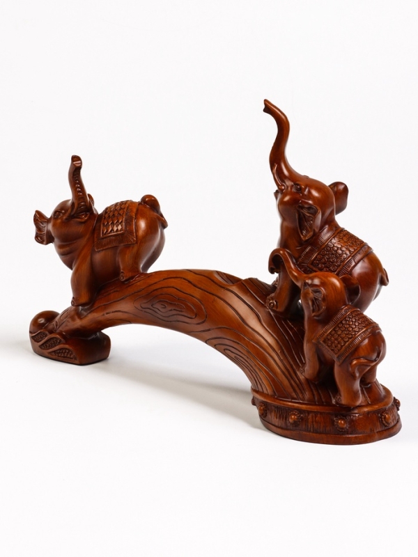 Подставка для бутылки  Подставка для бутылки "Два слона" под дерево, 36х10х25см