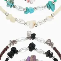 Браслет под натуральный камень &laquo;Крошка&raquo; с жемчугом, цвет МИКС