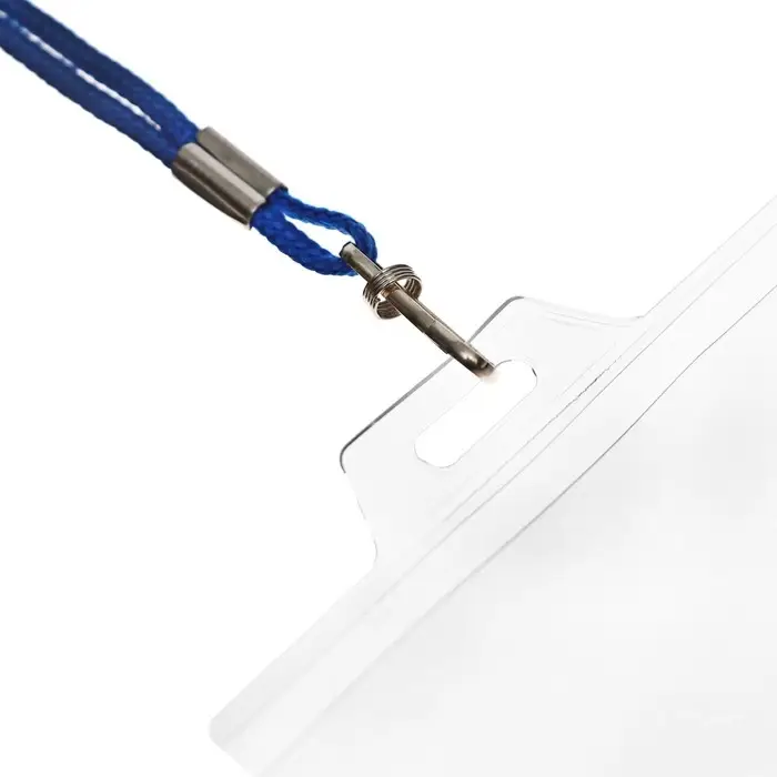 Бейдж горизонтальный, внешний размер 94×80 мм, внутренний размер 87×54 мм, на синем шнурке 40 см Бейдж горизонтальный, внешний размер 94×80 мм, внутренний размер 87×54 мм, на синем шнурке 40 см