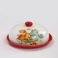 Блинница новогодняя Доляна &laquo;Дед мороз и снегурочка&raquo;, 23.5&times;23.5&times;9.7 см, доломит, белая, красная