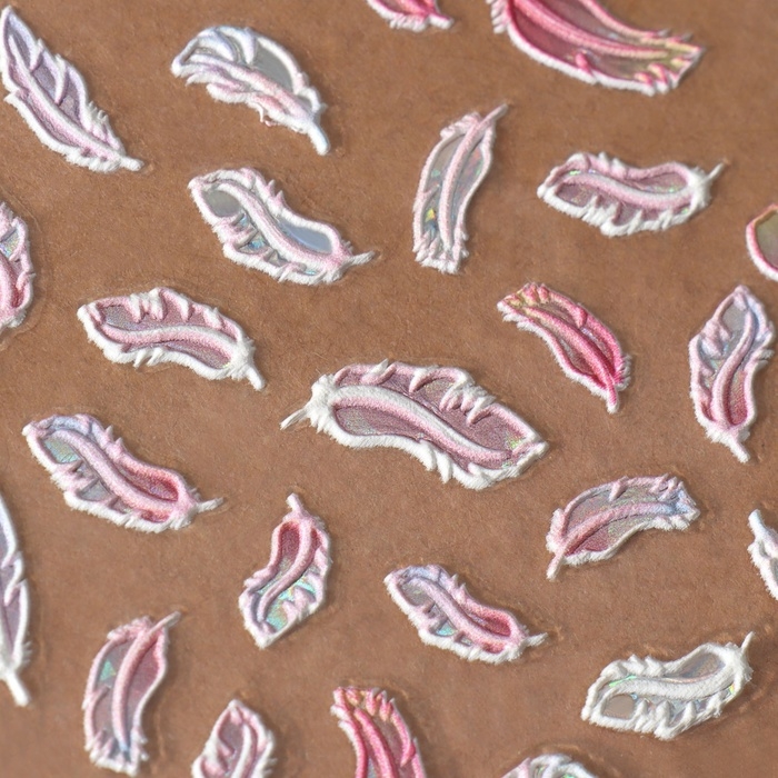 Наклейки для ногтей «Пёрышки», объёмные, разноцветные/голографический Наклейки для ногтей «Пёрышки», объёмные, разноцветные/голографический